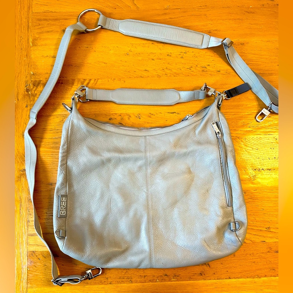 Beautiful leather BREE bag (European brand) with long, detachable strap.